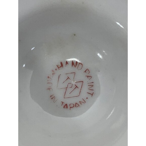 TT  Takito Hand Painted Japan Footed Scalloped Edge Luster Ware Bowl & Plate - Picture 4 of 6